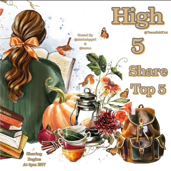 ☕️ SUNDAY 9/07 ☕️ HIGH FIVE ☕️ SHARE GROUP SIGN ☕️ - Picture 1 of 2